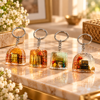 Anupam Mini Religious Glitter Combo Keychain with Metal Ring | Transparent Decorative Spiritual Key Chain for Keys, Bags, Gifting & Return Gifts