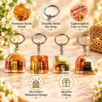 Anupam Mini Religious Glitter Combo Keychain with Metal Ring | Transparent Decorative Spiritual Key Chain for Keys, Bags, Gifting & Return Gifts