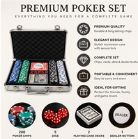 Anupam Premium Poker Chip Set with Aluminium Carry Case, Playing Cards, Dice and Dealer Button for Game Nights