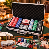 Anupam Premium Poker Chip Set with Playing Cards, Dice & Aluminium Carry Case | Complete Casino Style Card Game Set for Adults