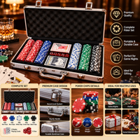 Anupam Premium Poker Chip Set with Playing Cards, Dice & Aluminium Carry Case | Complete Casino Style Card Game Set for Adults
