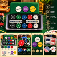 Anupam Premium Poker Chip Set with Playing Cards, Dealer & Blind Buttons | Complete Card Game Set with Multicolor Chips for Adults