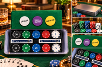Anupam Premium Poker Chip Set with Playing Cards, Dealer & Blind Buttons | Complete Card Game Set with Multicolor Chips for Adults