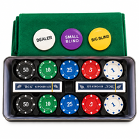 Anupam Premium Poker Chip Set with Playing Cards, Dealer & Blind Buttons | Complete Card Game Set with Multicolor Chips for Adults