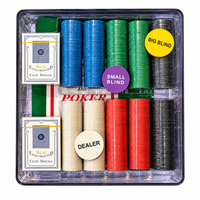 Anupam Premium Poker Chip Set with Playing Cards, Dealer Small Blind Big Blind Buttons & Multicolor Chips | Complete Casino Style Card Game Set