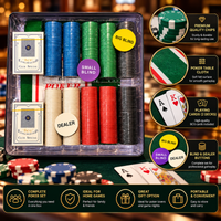 Anupam Premium Poker Chip Set with Playing Cards, Dealer Small Blind Big Blind Buttons & Multicolor Chips | Complete Casino Style Card Game Set