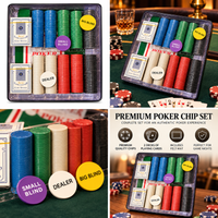 Anupam Premium Poker Chip Set with Playing Cards, Dealer Small Blind Big Blind Buttons & Multicolor Chips | Complete Casino Style Card Game Set
