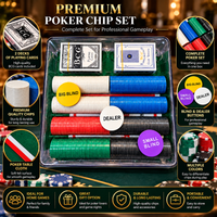 Anupam Premium Poker Chip Set with Playing Cards, Dealer Small Blind Big Blind Buttons & Multicolor Chips | Complete Poker Game Set