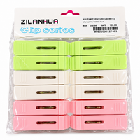 Anupam Premium Plastic Clothes Hanger Clips Pack of 12 | Strong Laundry Drying Clips with Metal Spring for Clothes, Towels & Household Use