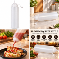 Anupam Premium Plastic Squeeze Bottle with Nozzle Cap | Refillable Sauce, Oil, Ketchup & Condiment Dispenser Bottle for Kitchen Use