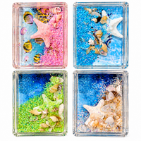 Anupam Ocean Theme Decorative Fridge Magnet Combo Pack of 4 | Seashell Starfish 3D Refrigerator Magnets for Kitchen, Home Decor, Office & Gifting