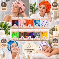 Anupam Reusable Waterproof Printed Shower Caps for Women & Girls with Comfortable Elastic Edge, Hair Protection Bath Caps – Pack of 10