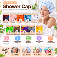 Anupam Reusable Waterproof Printed Shower Caps for Women & Girls with Comfortable Elastic Edge, Hair Protection Bath Caps – Pack of 10