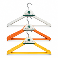 Anupam Durable Plastic Clothes Hangers with Metal Hook & Trouser Bar for Shirts, T-Shirts, Dresses & Pants – Pack of 3