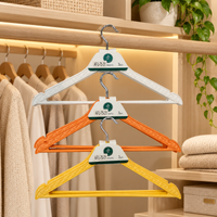 Anupam Durable Plastic Clothes Hangers with Metal Hook & Trouser Bar for Shirts, T-Shirts, Dresses & Pants – Pack of 3