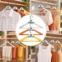 Anupam Durable Plastic Clothes Hangers with Metal Hook & Trouser Bar for Shirts, T-Shirts, Dresses & Pants – Pack of 3