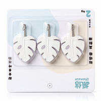 Anupam Leaf Design Self Adhesive Wall Hooks for Bathroom, Kitchen, Keys, Towels & Everyday Hanging Use – Pack of 3