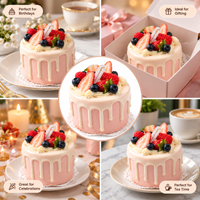Anupam Premium Artificial Strawberry Fruit Cake Showpiece Pack of 1 | Realistic Decorative Fake Cake for Home, Cafe, Bakery Display & Photography Prop