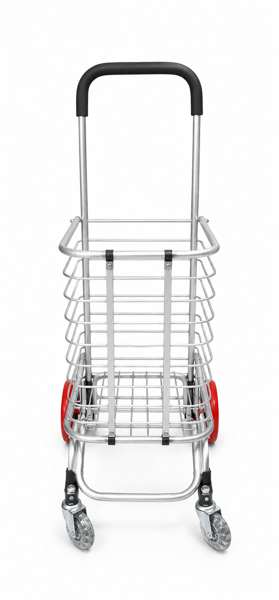Heavy Duty Folding Shopping Trolley Cart with Basket & 4 Wheels – Multipurpose Grocery Utility Cart