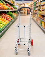 Heavy Duty Folding Shopping Trolley Cart with Basket & 4 Wheels – Multipurpose Grocery Utility Cart