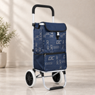 Anupam Premium Navy Blue Foldable Shopping Trolley Bag - Heavy Duty Grocery Cart with Wheels