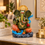 Anupam Premium Lord Ganesha Decorative Idol | Green, Gold & Orange Finish Ganpati Showpiece for Home & Office
