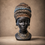African Lady Face Bust Showpiece, Multicolour Resin Female Face Figurine / Tribal Head Sculpture / Decorative Tabletop Showpiece for Home, Living Room & Office Décor