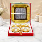 Premium Gold & Silver Designer Serving Bowl Set with Trays & Diya | Luxury Gift Hamper