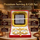 Premium Gold & Silver Designer Serving Bowl Set with Trays & Diya | Luxury Gift Hamper