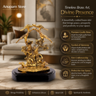 Premium Golden Radha Krishna Idol Under Tree with Peacock Design | Decorative Murti for Home, Mandir & Gifting
