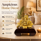 Premium Golden Lord Ganesha Idol on Lotus | Decorative Ganpati Murti for Home, Mandir & Gifting