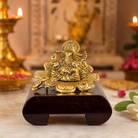 Premium Golden Lord Ganesha Idol on Lotus | Decorative Ganpati Murti for Home, Mandir & Gifting