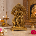 Premium Radha Krishna Idol Under Kadamba Tree | Antique Gold Finish Spiritual Home Décor