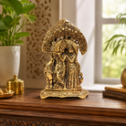 Premium Radha Krishna Idol Under Kadamba Tree | Antique Gold Finish Spiritual Home Décor
