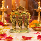 Premium Ram Darbar Idol with Hanuman & Decorative Arch | Antique Gold Finish Spiritual Home Décor