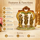 Premium Ram Darbar Idol with Hanuman & Decorative Arch | Antique Gold Finish Spiritual Home Décor