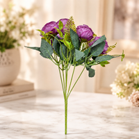 Anupam Artificial Pink Flower Bunch, Multicolour Decorative Flower Stick for Vase Arrangement, Home Décor & Gifting (Without Pot)