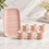 Anupam Premium 7-Piece Pink Ceramic Tea Cup & Serving Tray Set | 6 Cups with Matching Designer Tray