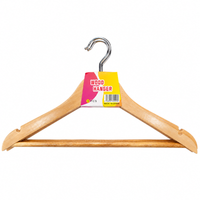 Anupam Premium Wooden Clothes Hangers with Metal Hook & Trouser Bar for Shirts, Coats, Jackets & Pants – Pack of 3