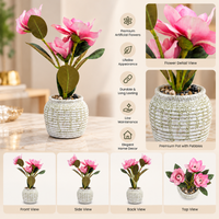 Premium Artificial Decorative Flower Pot Home Decor, Decorative Home Item / Tabletop Statue / Luxury Flower Showpiece for Living Room, Office & Gifting