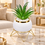 Premium Artificial Attractive Flower Pot with Metal Stand Home Decor, Decorative Home Item / Tabletop Statue / Luxury Flower Showpiece for Living Room, Office & Gifting