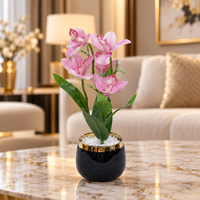 Premium Artificial Beautiful Flower Pot Home Decor, Decorative Home Item / Tabletop Statue / Luxury Flower Showpiece for Living Room, Office & Gifting