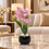 Premium Artificial Beautiful Flower Pot Home Decor, Decorative Home Item / Tabletop Statue / Luxury Flower Showpiece for Living Room, Office & Gifting