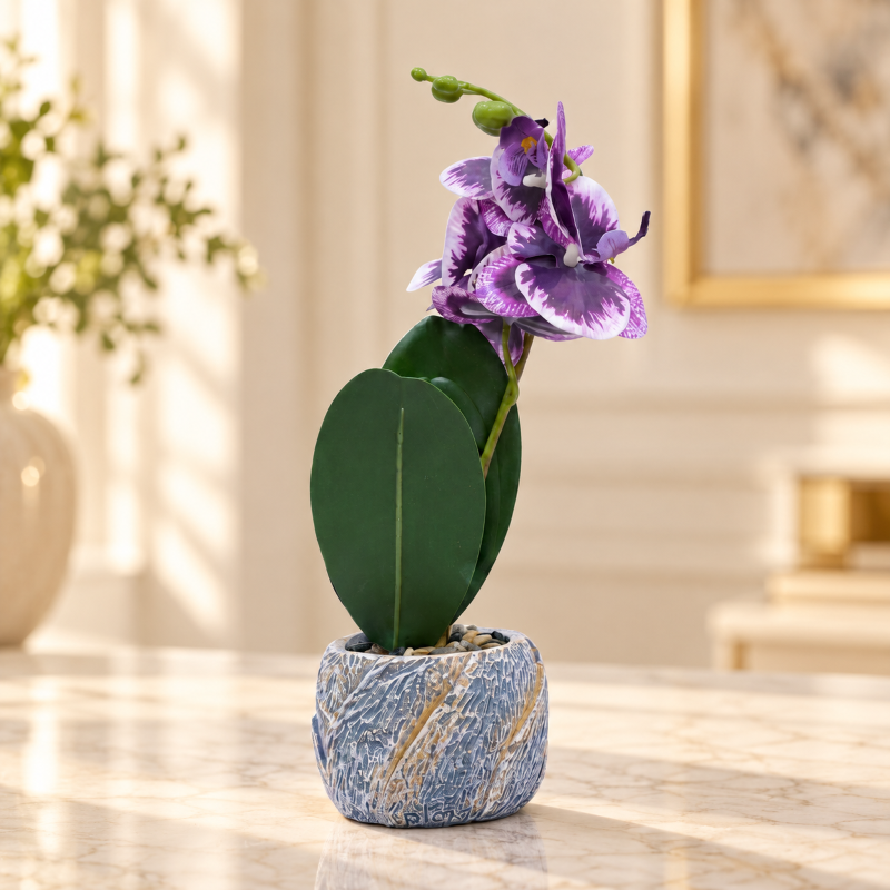 Premium Artificial Good Looks Flower Pot Home Decor, Decorative Home Item / Tabletop Statue / Luxury Flower Showpiece for Living Room, Office & Gifting