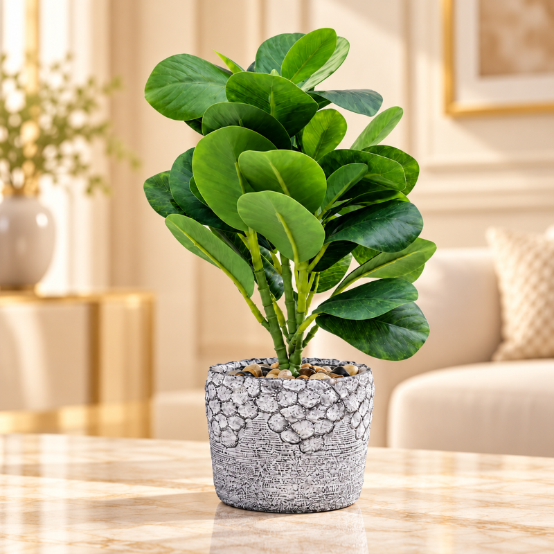 Premium Artificial Graceful Flower Pot Home Decor, Decorative Home Item / Tabletop Statue / Luxury Flower Showpiece for Living Room, Office & Gifting