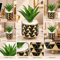 Premium Artificial Beautiful Flower Pot Home Decor, Decorative Home Item / Tabletop Statue / Luxury Flower Showpiece for Living Room, Office & Gifting