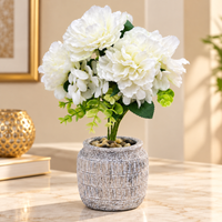 Premium Artificial Beautiful Flower Pot Home Decor, Decorative Home Item / Tabletop Statue / Luxury Flower Showpiece for Living Room, Office & Gifting