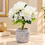 Premium Artificial Beautiful Flower Pot Home Decor, Decorative Home Item / Tabletop Statue / Luxury Flower Showpiece for Living Room, Office & Gifting