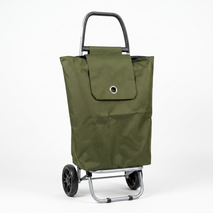 Anupam Premium Olive Green Foldable Shopping Trolley Bag - Heavy Duty Grocery Cart with Wheels