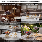 Premium Decorative Gold-Tone Metal Wheelbarrow Fruit and Candy Server